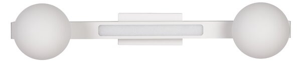Nástenné svietidlo Magnet1, 2x biele sklenené tienidlo + 1x LED 13W, w