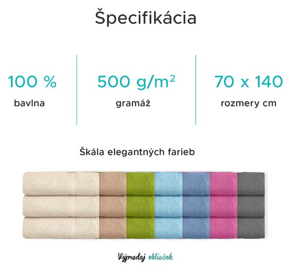 Osuška CLARYSSE ELEGANCE 70x140 cm piesková, 100% bavlna