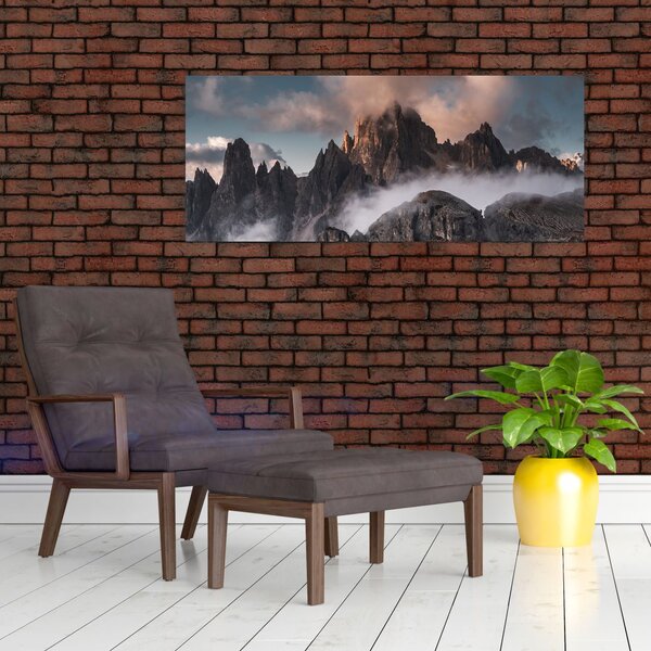 Obraz - Talianske dolomity schované v hmle (120x50 cm)