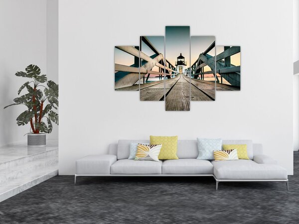 Obraz - Na móle (150x105 cm)