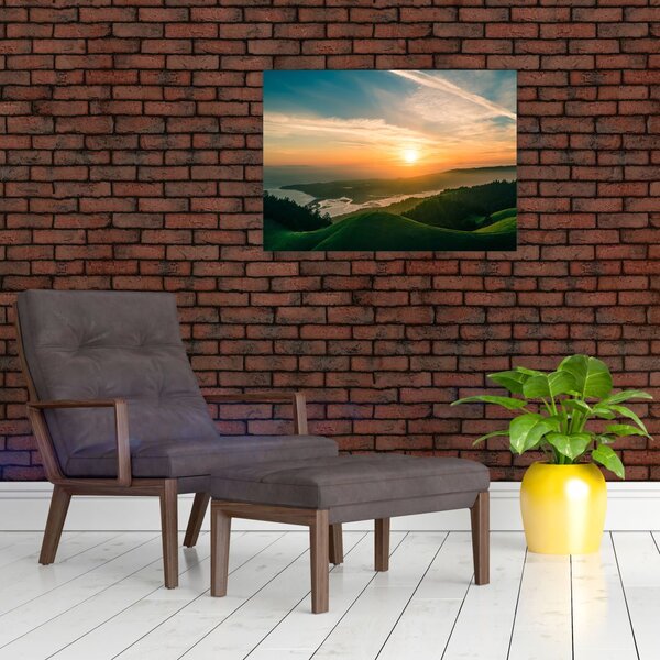 Obraz východu slnka nad morom (70x50 cm)