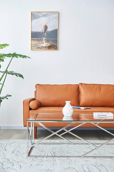 KONFERENČNÝ STOLÍK, číra, strieborná, kov, sklo, 120/60/45 cm Livetastic - Stolíky do obývačky, Online Only