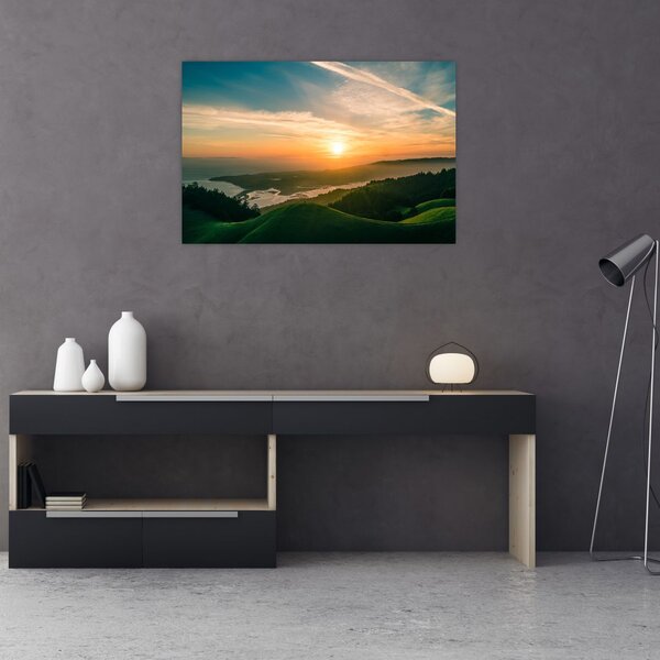 Obraz východu slnka nad morom (90x60 cm)
