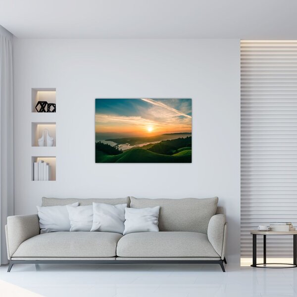 Obraz východu slnka nad morom (90x60 cm)