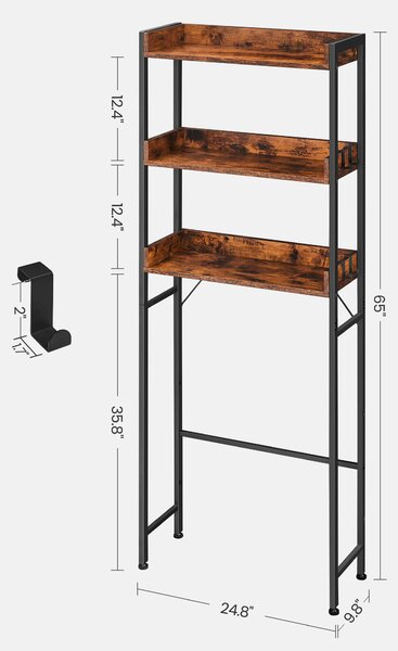 SKRINKA NA PRÁČKU, hnedá, čierna, 63/165/25 cm MID.YOU - Online Only technická miestnosť, Online Only