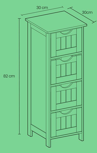 SPODNÁ SKRINKA, biela, biela, 30/82/30 cm MID.YOU - Kúpeľňové skrinky, Online Only