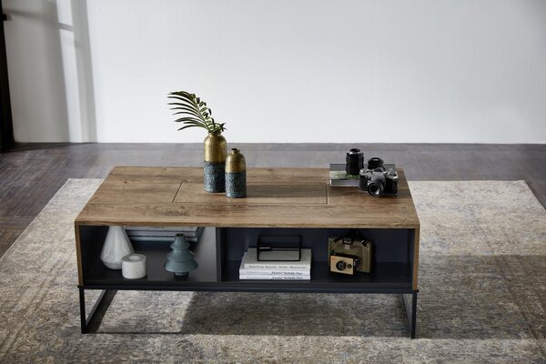 KONFERENČNÝ STOLÍK, grafitová, farba duba, kompozitné drevo, 115/65/42 cm Hom`in - Stolíky do obývačky, Online Only