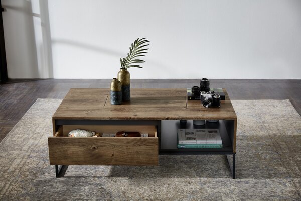 KONFERENČNÝ STOLÍK, grafitová, farba duba, kompozitné drevo, 115/65/42 cm Hom`in - Stolíky do obývačky, Online Only