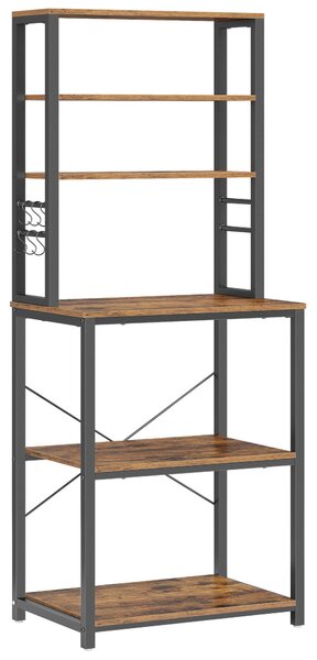 REGÁL, čierna, sivohnedá, železo, 60/167/40 cm MID.YOU - Online Only drobný nábytok, Online Only