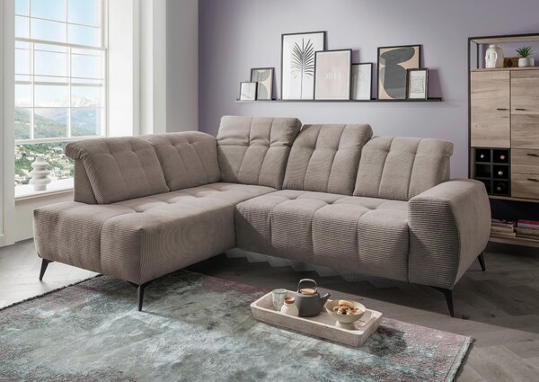 ROHOVÁ SEDAČKA, textil, sivohnedá Livetastic - Sedačky, Online Only