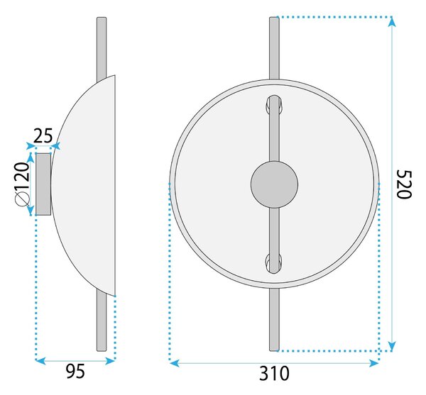 Toolight Toolight, LED nástenné svietidlo APP1762-1W, čierna, OSW-04054