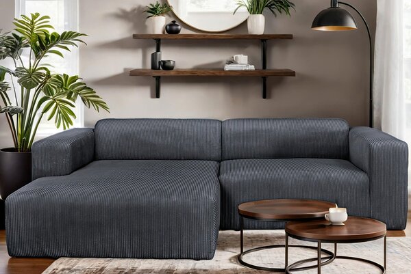 ROHOVÁ SEDAČKA, textil, grafitová P & B - Sedačky, Online Only