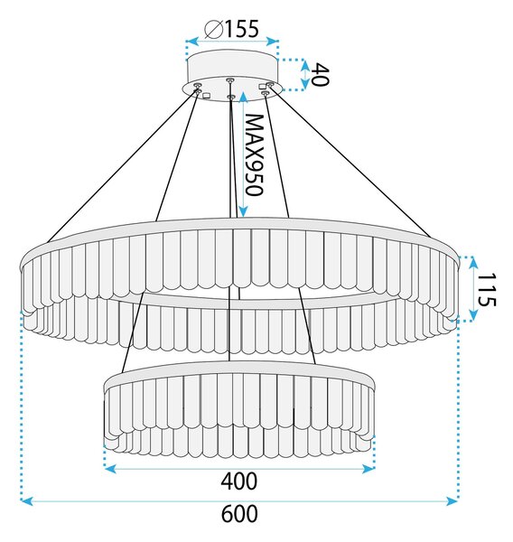 Toolight Toolight, LED stropné svietidlo, 72W, 3500lm, APP1750-CP, zlatá, OSW-04047