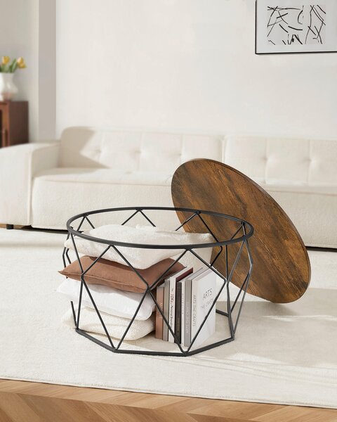KONFERENČNÝ STOLÍK, hnedá, čierna, kov, kompozitné drevo, 80/80/45 cm MID.YOU - Stolíky do obývačky, Online Only