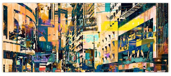 Obraz maľované abstrakcie (120x50 cm)