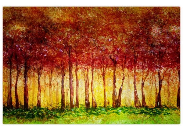 Obraz - Maľba listnatého lesa (90x60 cm)