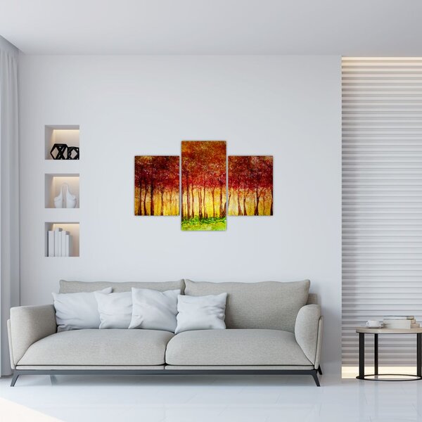 Obraz - Maľba listnatého lesa (90x60 cm)