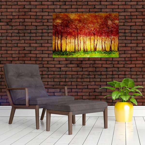 Obraz - Maľba listnatého lesa (90x60 cm)