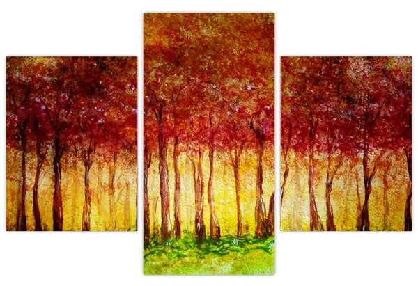 Obraz - Maľba listnatého lesa (90x60 cm)