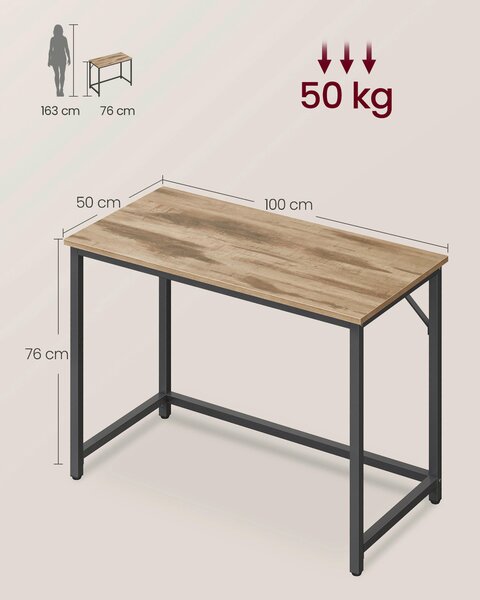 PC STÔL, hnedá, čierna, 100/50/76 cm Boxxx - Online Only kancelárie, Online Only