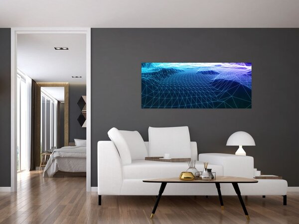 Obraz - Hory v počítačovom modeli (120x50 cm)