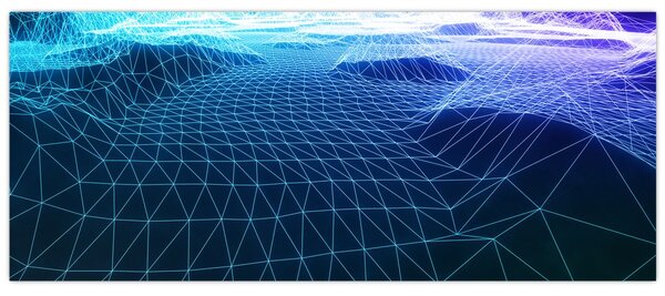 Obraz - Hory v počítačovom modeli (120x50 cm)