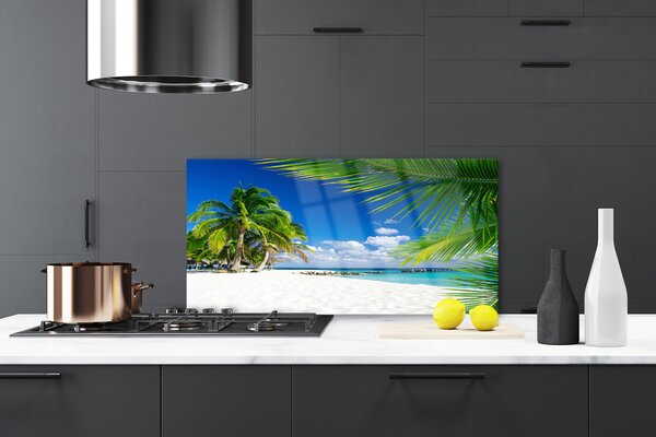 Sklenený obklad Do kuchyne Tropická pláž more výhľad 120x60 cm