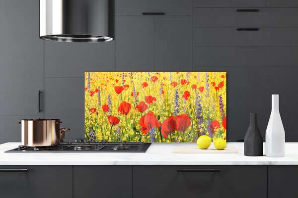 Sklenený obklad Do kuchyne Kvety rastlina príroda 120x60 cm