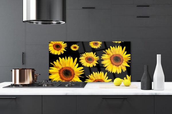 Sklenený obklad Do kuchyne Slnečnica rastlina príroda 120x60 cm