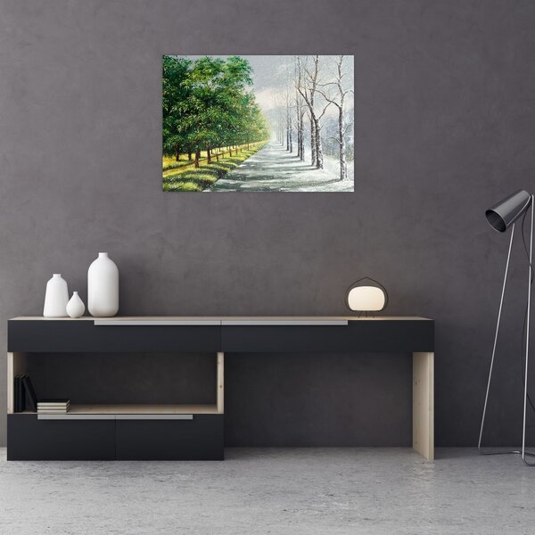 Obraz - Zima versus leto (70x50 cm)