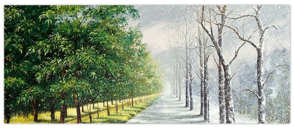 Obraz - Zima versus leto (120x50 cm)