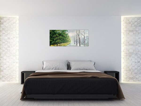 Obraz - Zima versus leto (120x50 cm)