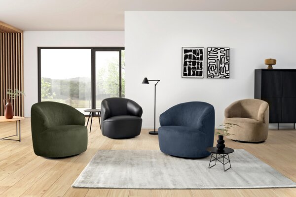 KRESLO, textil, tmavomodrá MID.YOU - Online Only obývacie izby, Online Only