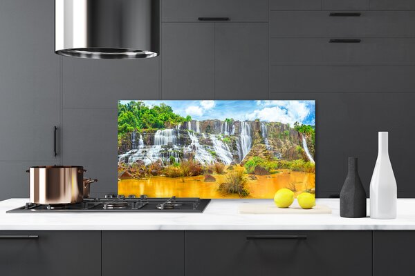 Sklenený obklad Do kuchyne Vodopád stromy príroda 120x60 cm