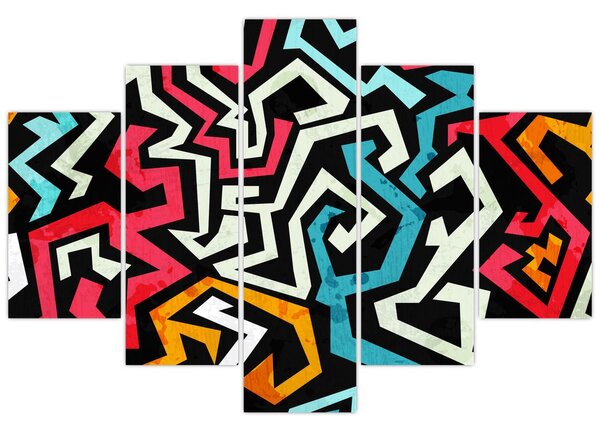 Obraz grafické abstrakcie (150x105 cm)