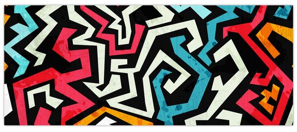 Obraz grafické abstrakcie (120x50 cm)
