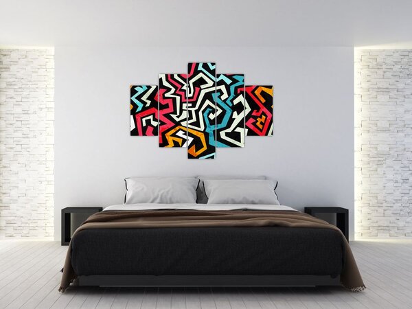 Obraz grafické abstrakcie (150x105 cm)
