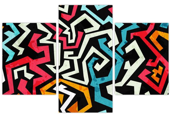 Obraz grafické abstrakcie (90x60 cm)