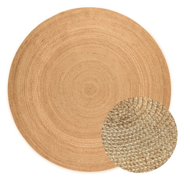 Hanse Home, Kusový koberec Jute Braided 106005 Gold kruh, 100x100 (priemer) kruh, béžová, chodba / predsieň