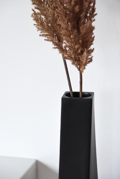 Vysoká váza HYDRON, sklolaminát, výška 80 cm, čierny mat