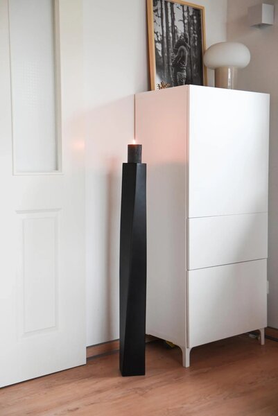 Vysoká váza HYDRON, sklolaminát, výška 100 cm, čierna