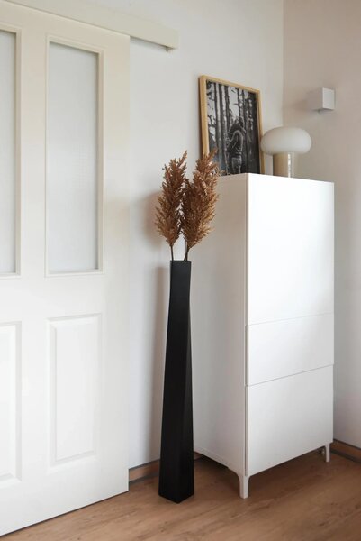 Vysoká váza HYDRON, sklolaminát, výška 100 cm, čierna