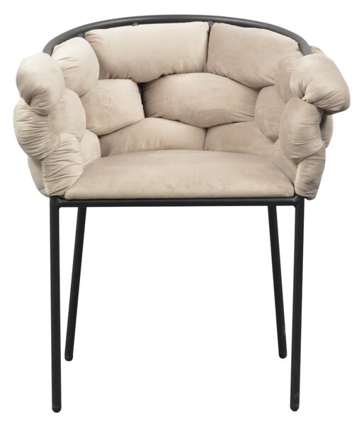 Kondela Jedálenské kreslo, sivohnedá Taupe Velvet látka/čierna, DOROTA