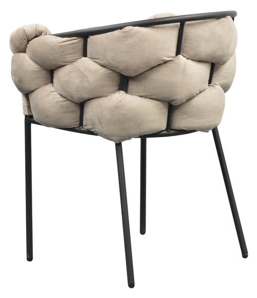 Kondela Jedálenské kreslo, sivohnedá Taupe Velvet látka/čierna, DOROTA