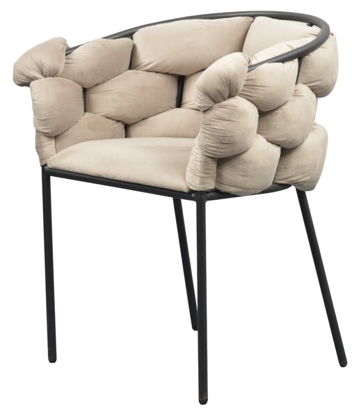 Kondela Jedálenské kreslo, sivohnedá Taupe Velvet látka/čierna, DOROTA