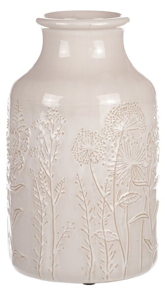 Váza keramická lúčna kvetina, béžová, pr. 19 cm x 31 cm