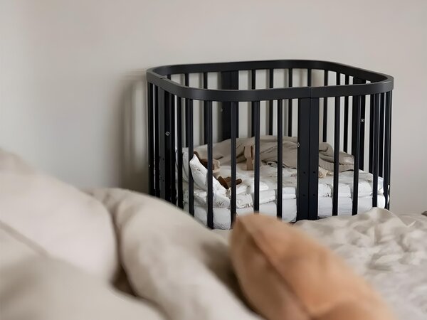 Detská rastúca postieľka s matracom 7v1 Venli - tmavosivá