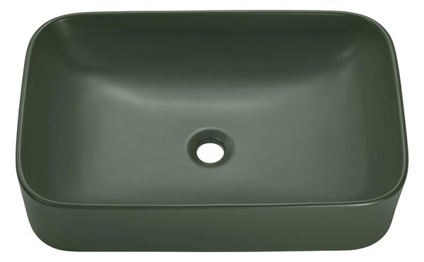 KAMA-MFG-60 Keramické umývadlo na dosku v matnej lesnej zelenej farbe 61 cm