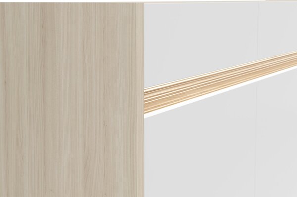 ŠIROKÁ KOMODA, biela, farba duba, 173,5/80,8/42 cm Hom`in - Komody