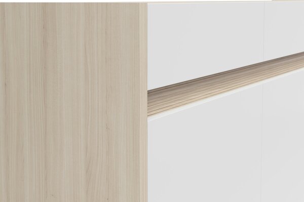 ŠIROKÁ KOMODA, biela, farba duba, 173,5/80,8/42 cm Hom`in - Komody